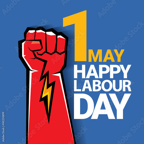 Happy labour day vector label