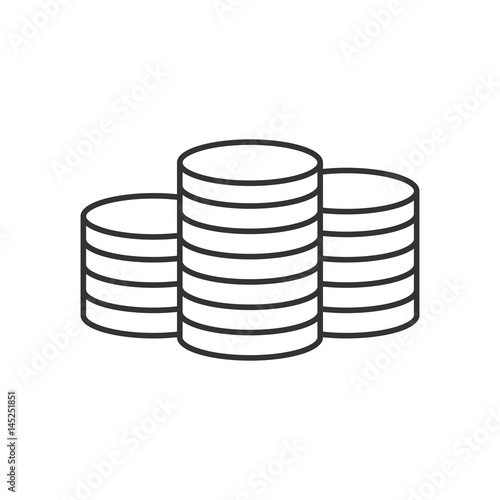 Pile of coins line icon