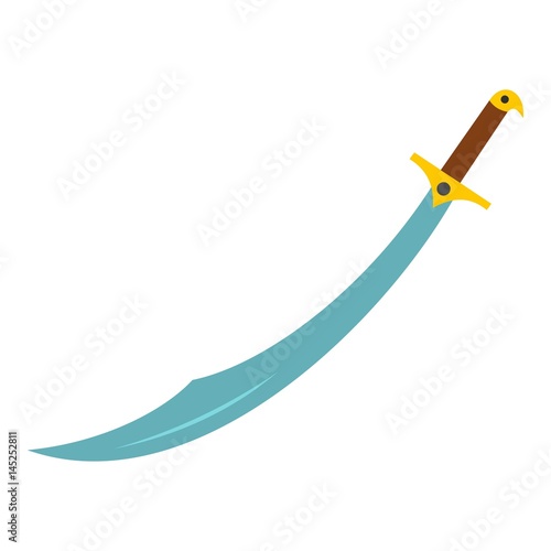 Arabian scimitar sword icon isolated