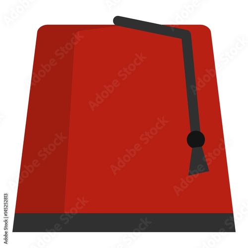 Red turkish fez icon isolated