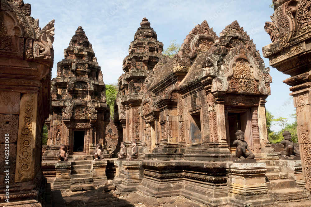 Ruins of ancient Angkor temple Banteay Srei, Cambodia