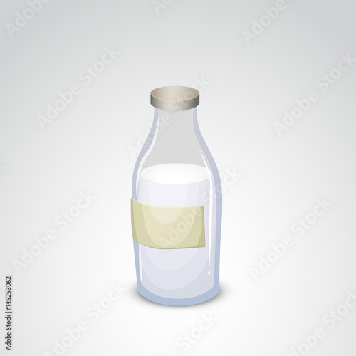Milk bottle vector icon.