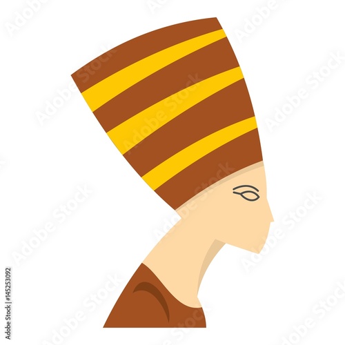 Nefertiti head icon isolated