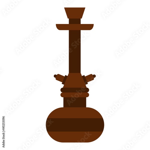 Brown arabic hookah icon isolated