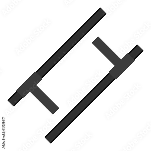 Tonfa, traditional asian weapon icon isolated