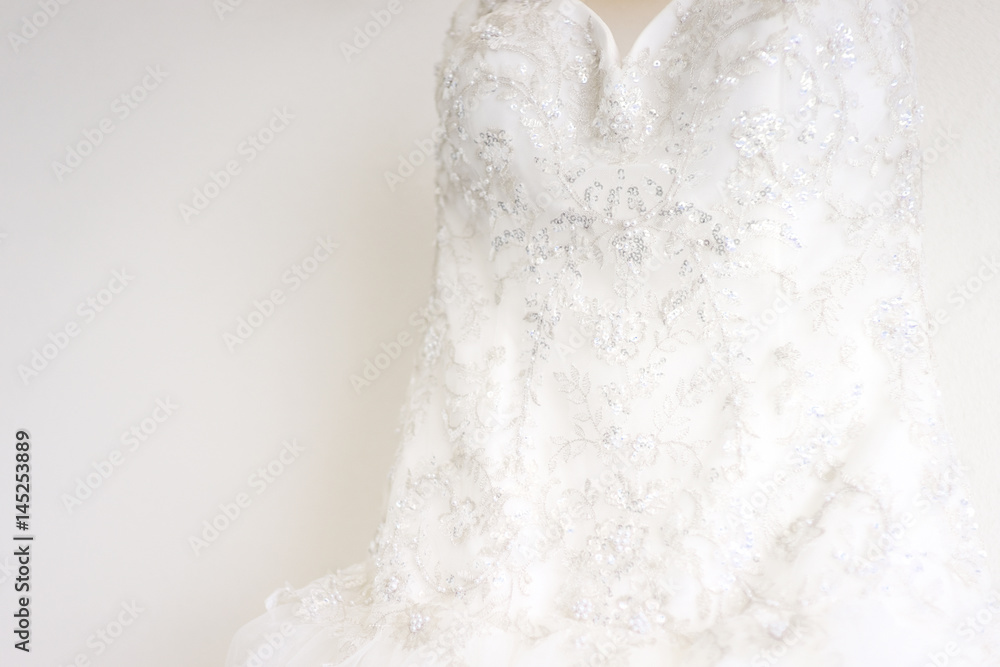 Fototapeta premium Bridal white wedding dress