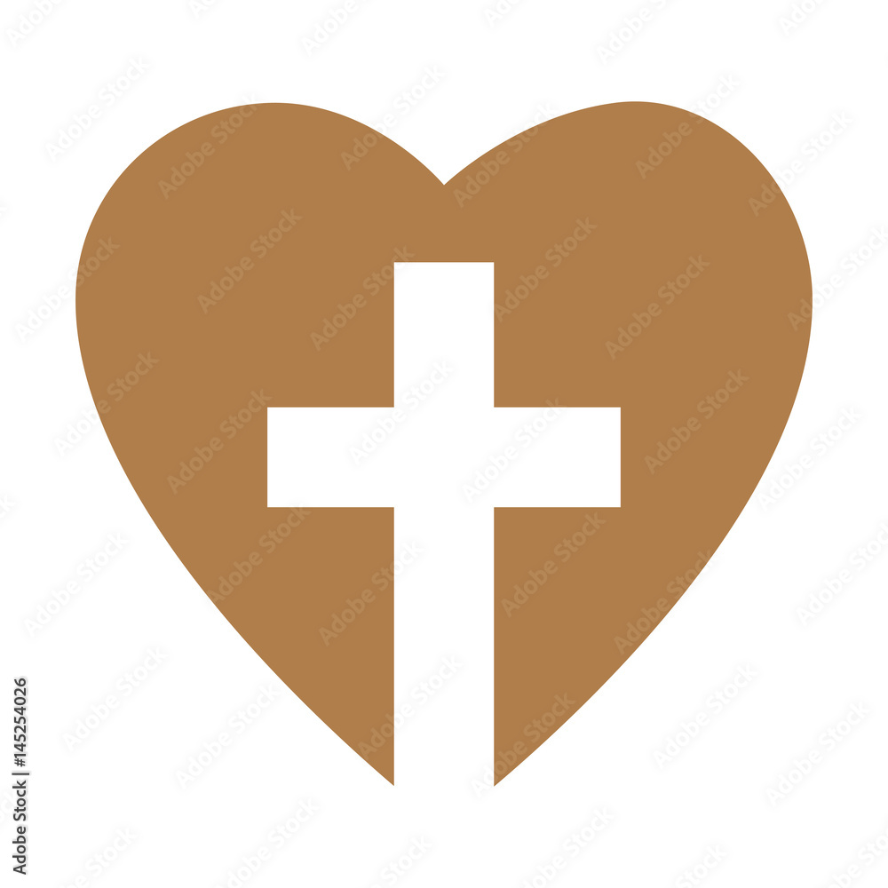 christian cross with heart isolated icon vector illustration design christian cross with heart isolated icon vector illustration design