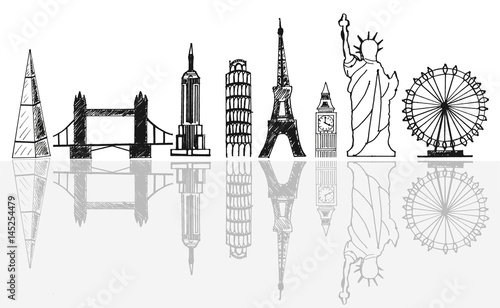 Photography Travel tourist landmarks skyline sketch