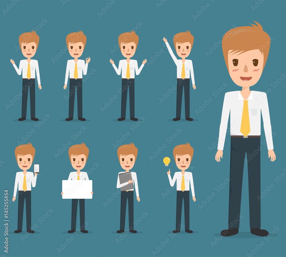 set of business man character in job. occupation people. avatar vector flat design. set of business man character in job. occupation people. avatar vector flat design.