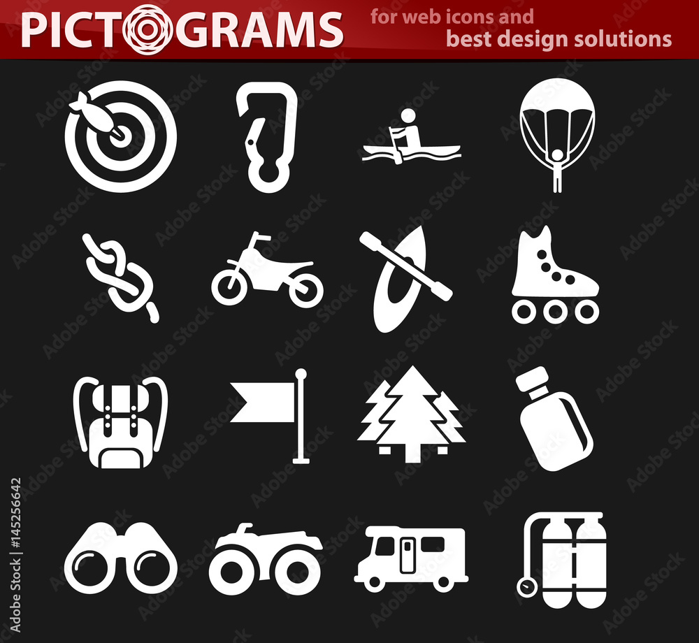 Fototapeta premium active recreation icon set