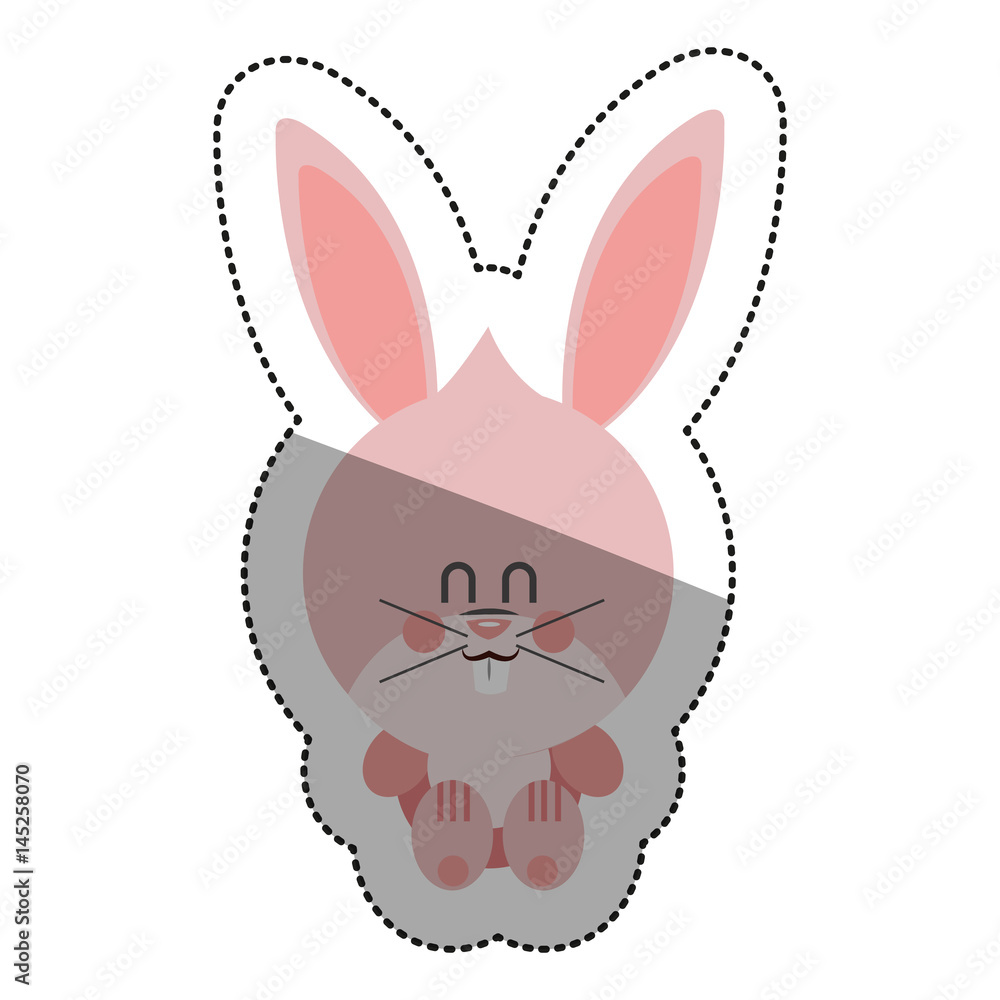 Fototapeta premium Rabbit cartoon icon. Animal cute adorable and creature theme. Isolated design. Vector illustration