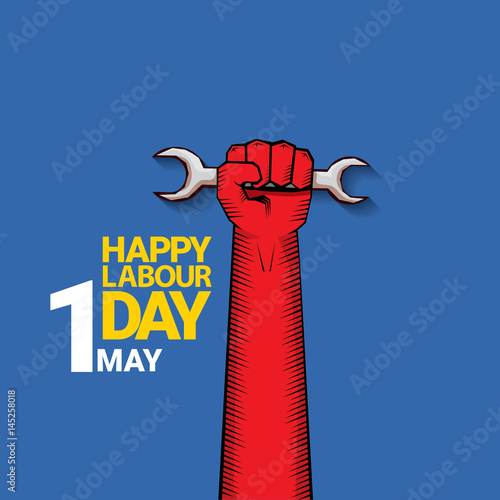 Happy labour day vector label