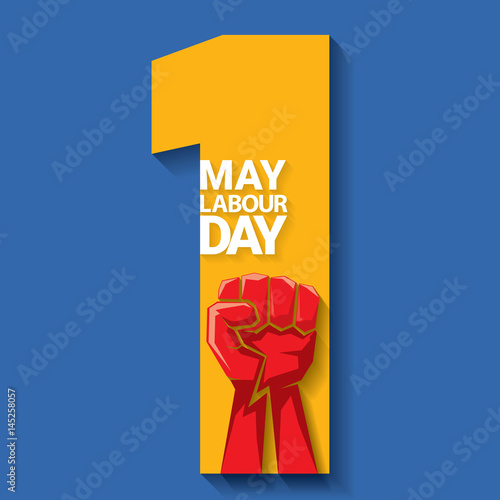 Happy labour day vector label