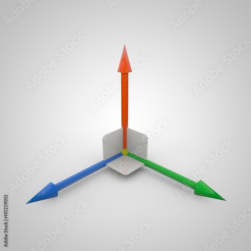 3D illustration of 3D coordinate axis