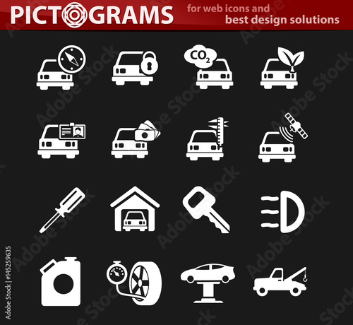 car service icon set