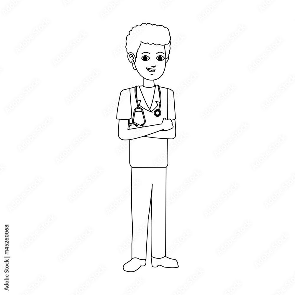 young male medical doctor icon image vector illustration design 