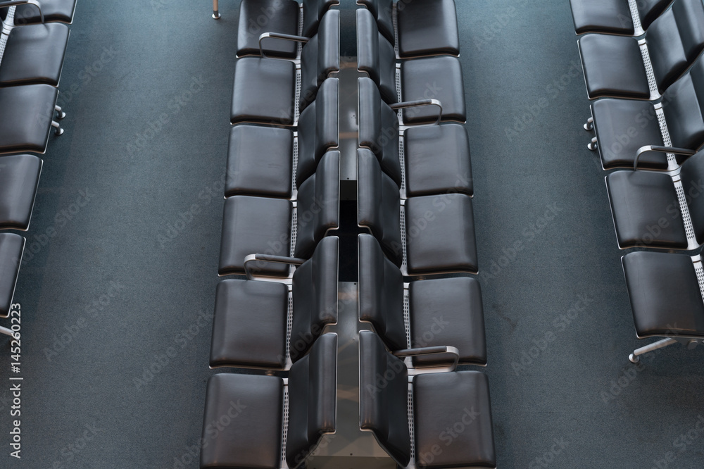 Fototapeta premium airport waiting area seats,top view
