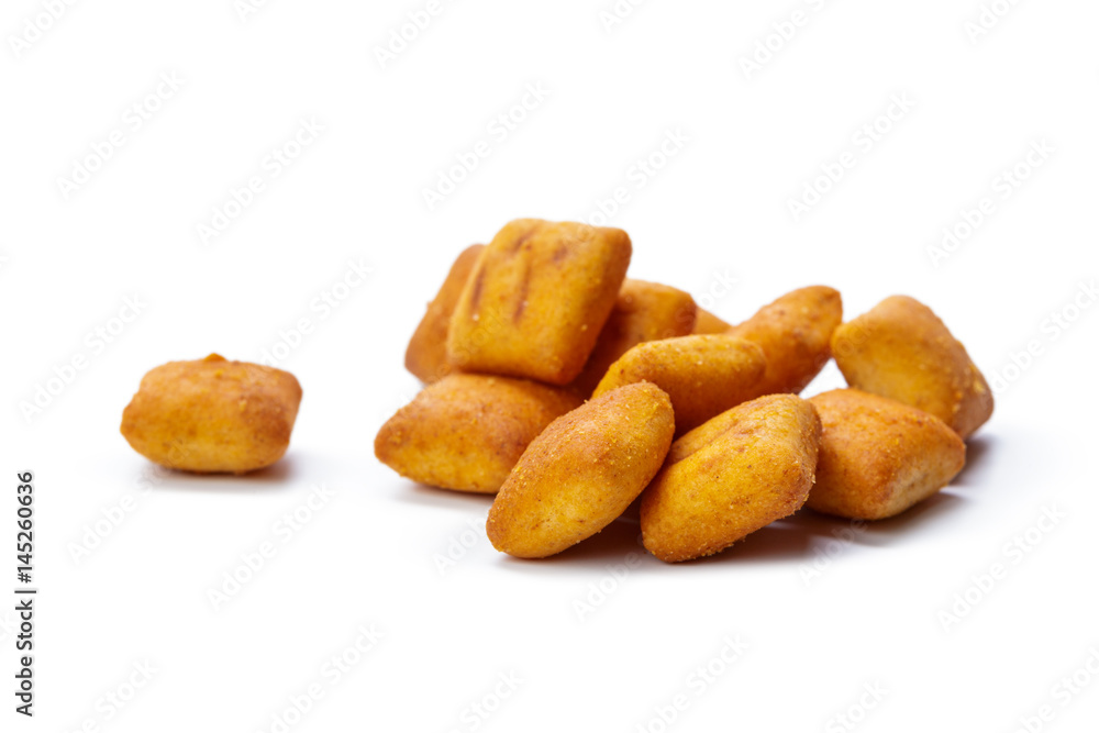 Cracker cookies isolated on white background Cracker cookies isolated on white background