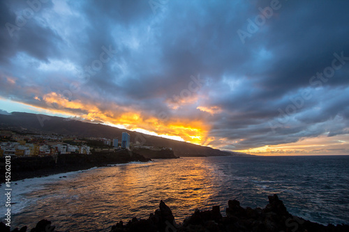 Sunset sky over volcano Teide