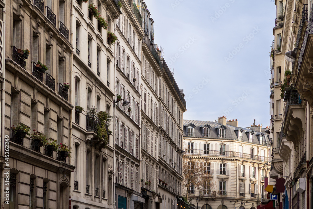 Exterior facade of a Parisian building