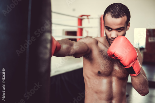 Afro American boxer © VadimGuzhva