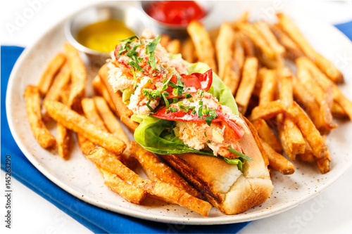 Lobster Roll with French Fries
