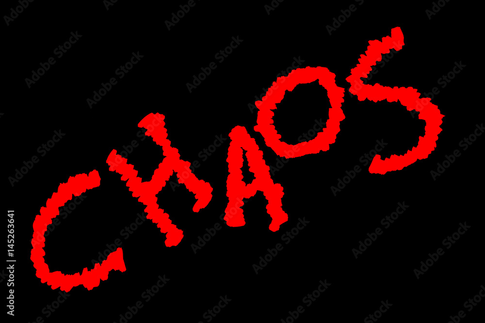 Chaos Symbol auf schwarzer Tafel