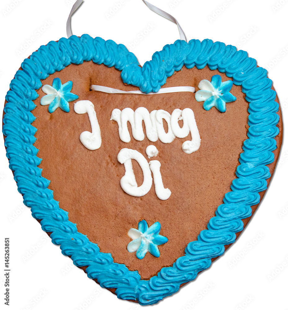 Wiesn Herz freigestellt StockFoto Adobe Stock