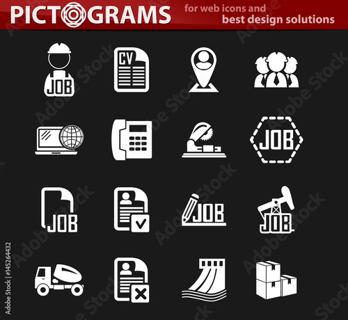 Job search icons set