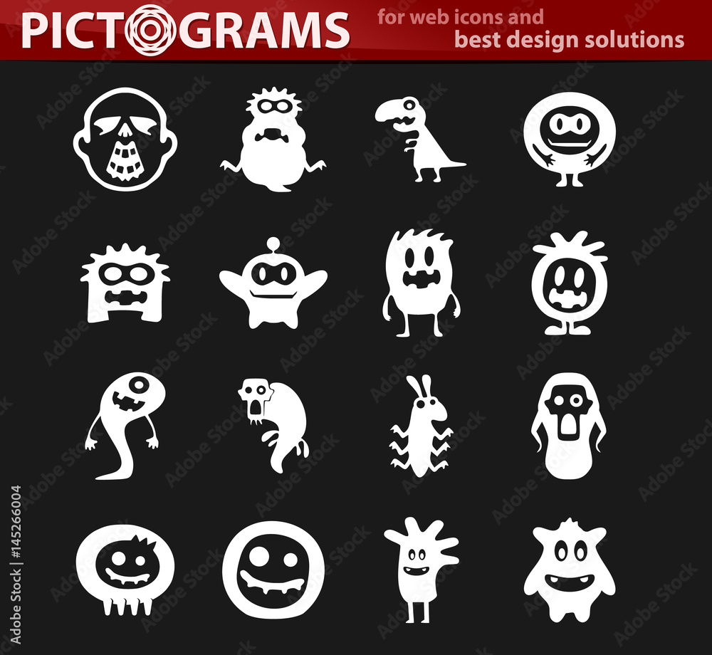 Monster icons set Monster icons set