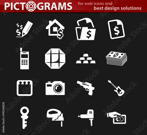 Pawnshop icons set