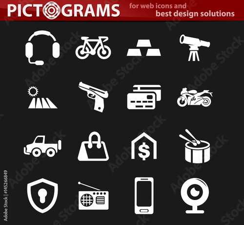 Pawnshop icons set