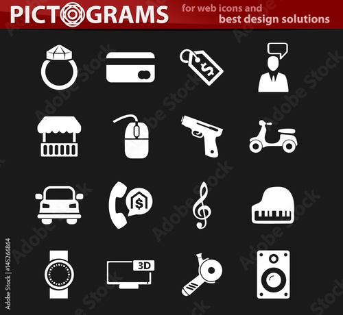 Pawnshop icons set