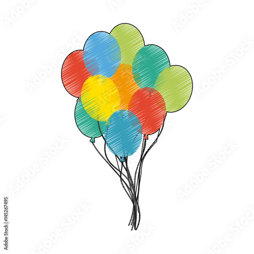 assorted colors balloons icon image vector illustration design 