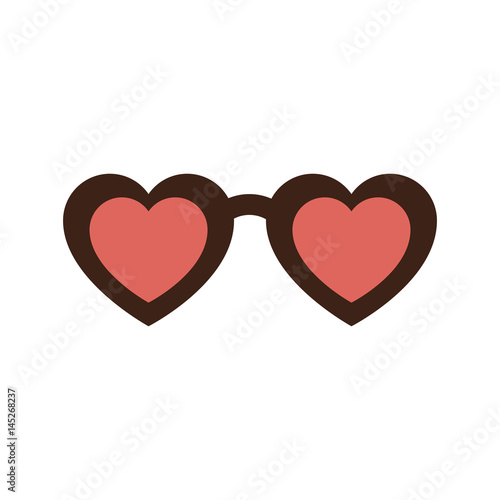 Eyeglasses with heart shape vector illustration design