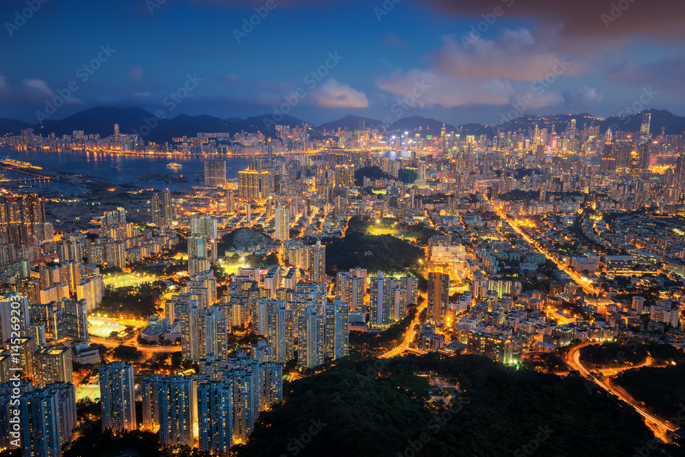 Night cityscape in Hongkong