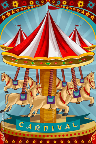 Vintage retro Carnival Party banner poster design