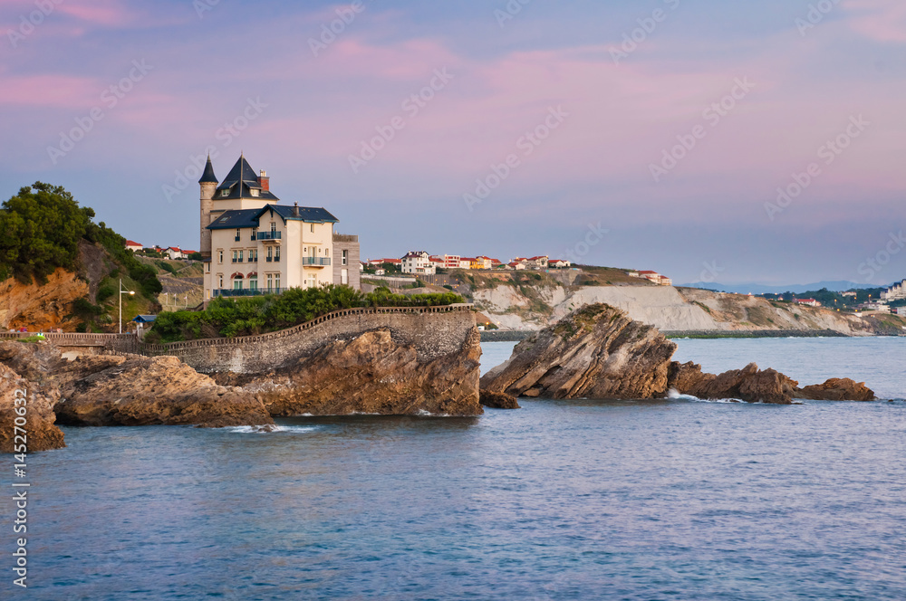 Elegant old house on the cliff in Biarritz, France Elegant old house on the cliff in Biarritz, France
