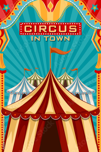 Vintage retro Circus Party banner poster design