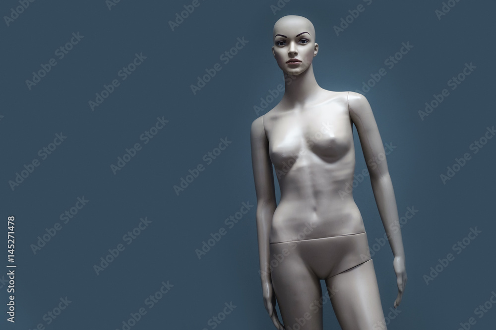 Mannequin on a blue background