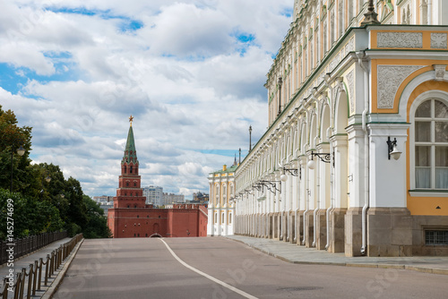 The Grand Kremlin Palace and Borovitskaya Tower of Moscow Kremlin, Russia photo