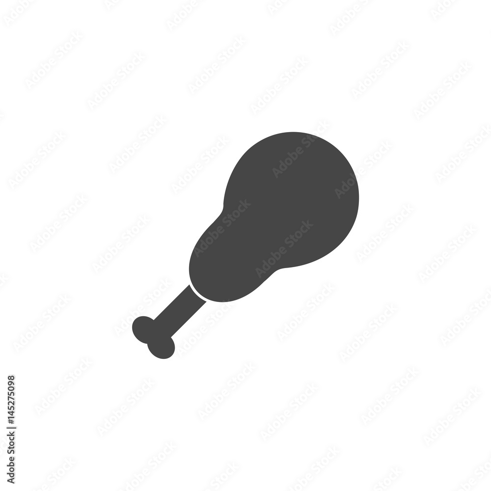 Chicken Leg Drumstick Vector Icon Illustration Chicken Leg Drumstick Vector Icon Illustration