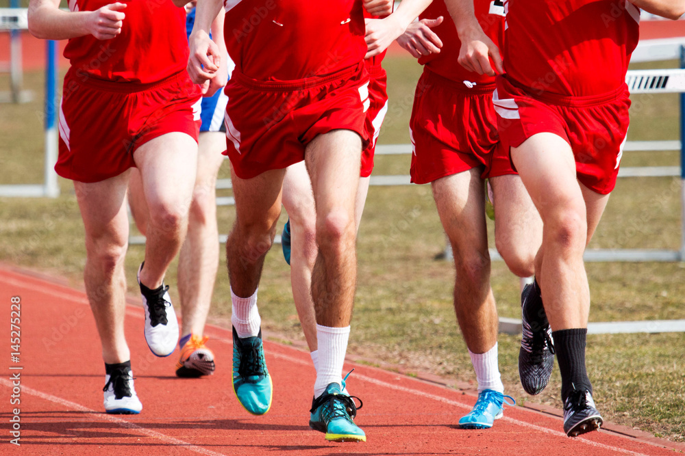 Fototapeta premium High School Boys Racing the Mile