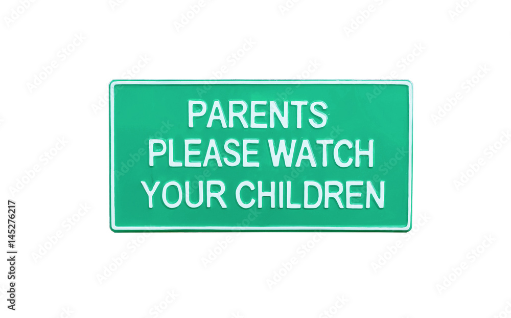 Warning sign in the park.isolated on white background with clipping path. Warning sign in the park.isolated on white background with clipping path.