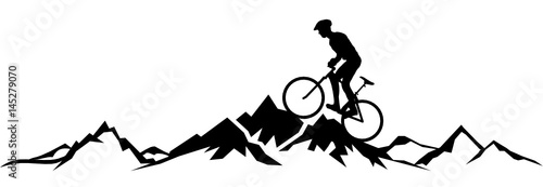 Silhouette Radfahrer Berge