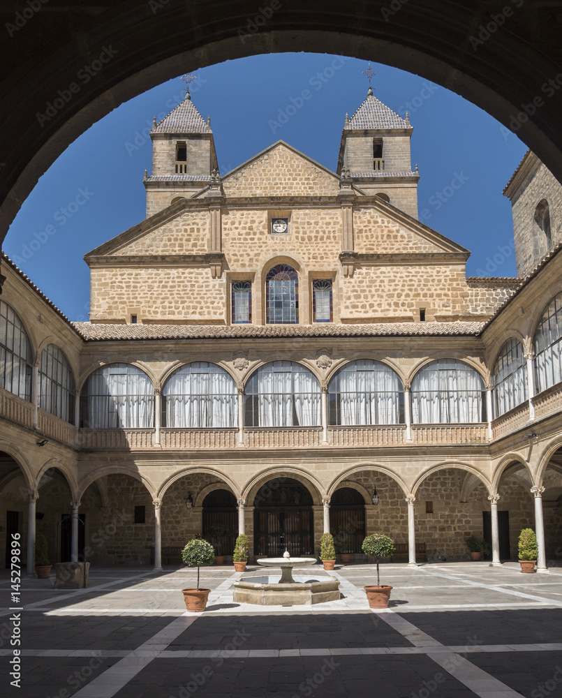Hospital de Santiago Courtyard in Úbeda  (Cultural heritage of Humanity city), Jaén, Spain. World Heritage Site of Unesco.