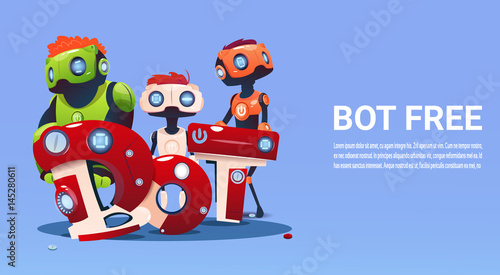 Chat Bot Free Robot Virtual Assistance Of Website Or Mobile Applications, Artificial Intelligence Concept Flat Vector Illustration