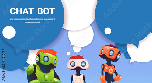 Chat Bot Robot Virtual Assistance Of Website Or Mobile Applications, Artificial Intelligence Concept Flat Vector Illustration