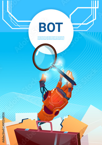 Chat Bot Search Robot Virtual Assistance Of Website Or Mobile Applications, Artificial Intelligence Concept Flat Vector Illustration