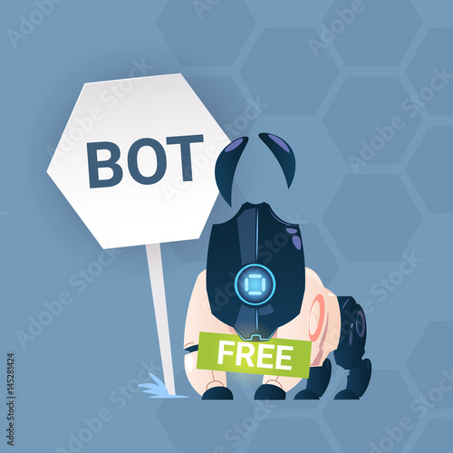 Chat Bot Free Robot Virtual Assistance Of Website Or Mobile Applications, Artificial Intelligence Concept Flat Vector Illustration